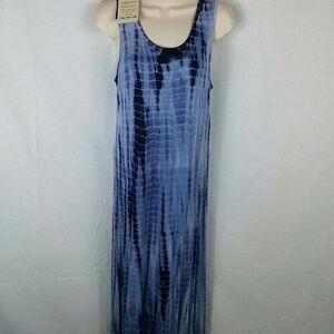 Blue tie dye maxi dress‎ nwt medium